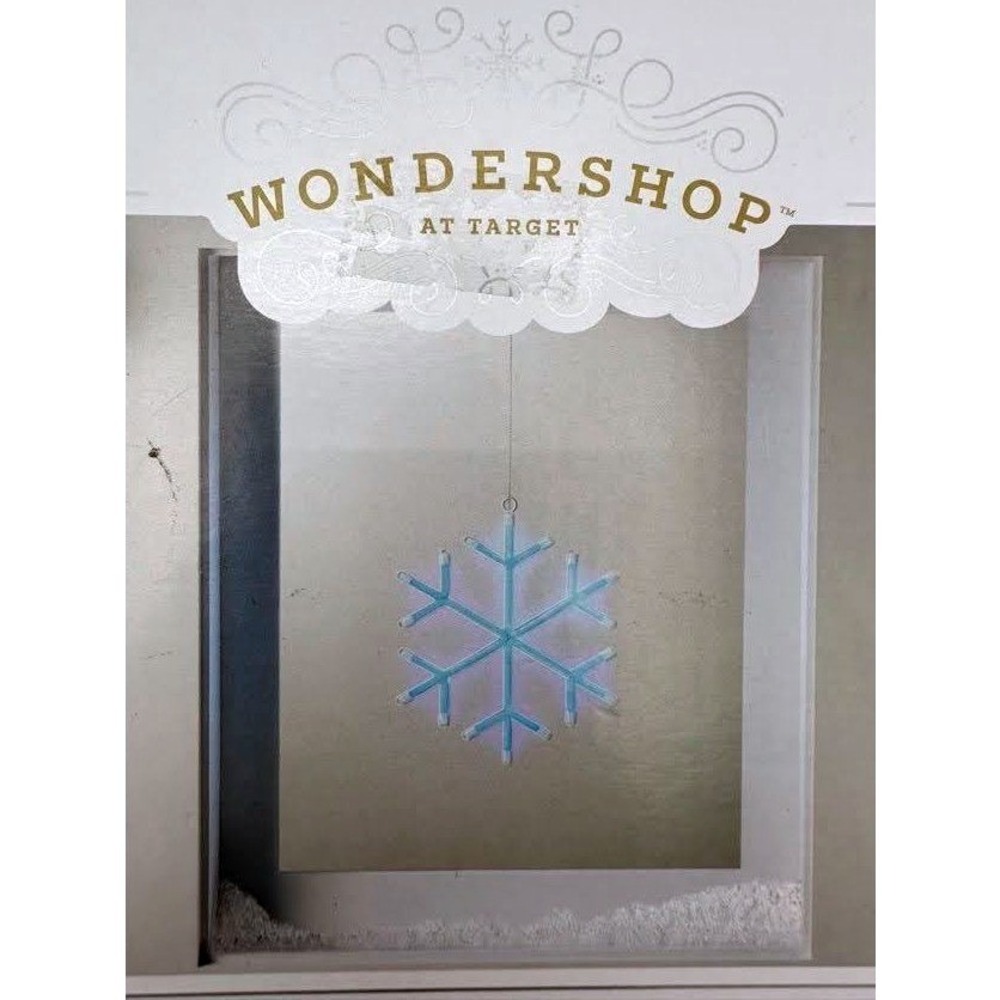 New in Box Wondershop LED Neon Blue Snowflake Light Sign Battery Operated Timer - Picture 3 of 6